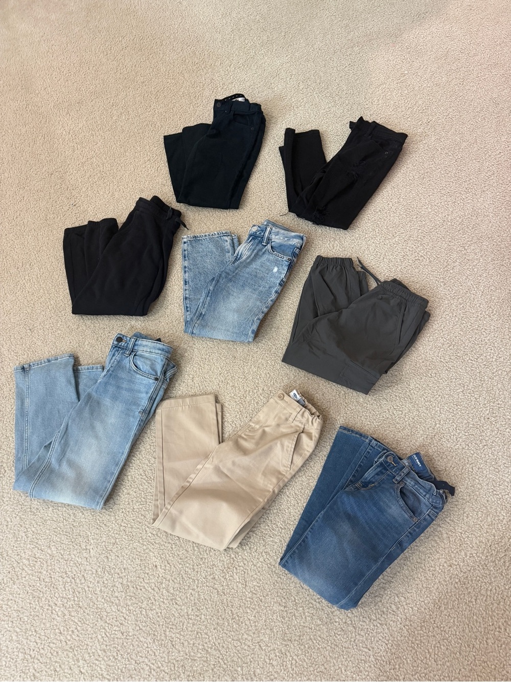 Mixed Lot of Casual Pants and Jeans - Black, Blue, Khaki, Gray